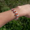 NEW ! Bracelet en argent et 10 pierres ovales en Cornaline (orange)