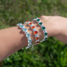 NEW ! Bracelet en argent et 10 pierres ovales en Cornaline (orange)
