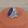 NEW ! Chevalière ciselée en argent et pierre Améthyste (violet) T56