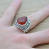 Bague massive ethniques argent et Cornaline goutte T52