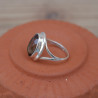Bague en argent et pierre facettée ovale en Quartz fumé T51/54/56/60