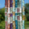 Collier tranches pierres Citrine et Amazonite anneaux argent