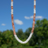 Collier tranches Pierre de soleil et Pierre de lune anneaux argent