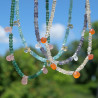 Collier pierres facettées en Iolite et Pierre de lune irisée