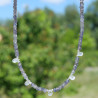 Collier pierres facettées en Iolite et Pierre de lune irisée