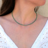 Collier pierres naturelles facettées en Agate verte