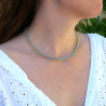 Collier pierres naturelles facettées en Agate verte