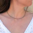 Collier fin pierres naturelles facettées en Pyrite Collier fin pierres naturelles facettées en Pyrite