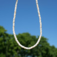 Collier pierres naturelles facettées en Opale blanche