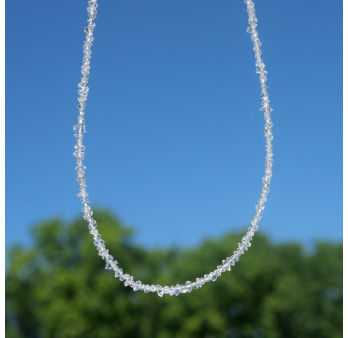 Collier fin pierres naturelles facettées en Diamant d'Herkimer
