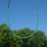 Collier fin pierres naturelles facettées en Agate verte