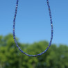 Collier fin pierres naturelles facettées en Lapis lazuli