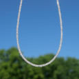 Collier fin pierres naturelles facettées en Quartz rose