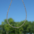 Collier fin pierres naturelles facettées en Quartz fumé