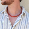 Collier pierre Homme - Pierre naturelle Cornaline