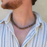 Collier pierre Homme - Pierre naturelle Jaspe unakite