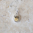 Pendentif ovale argent lisse et pierre Citrine Pendentif ovale argent lisse et pierre Citrine