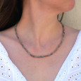 Collier pierres naturelles galets en Labradorite