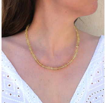 Collier pierres cascade en Quartz lemon