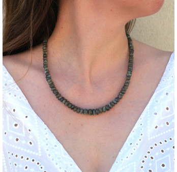 Collier pierres cascade en Labradorite