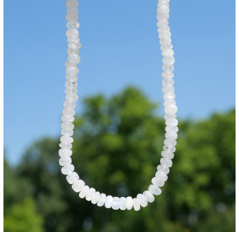 Collier pierres roues lisses en Pierre de lune