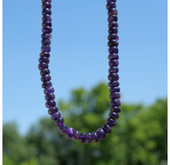 Collier pierres cascade en Améthyste