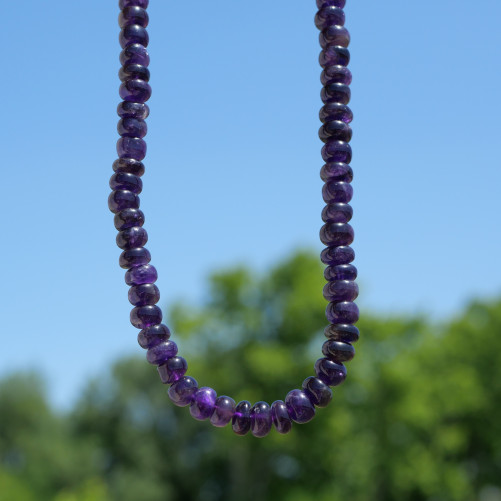 Collier pierres cascade en Améthyste