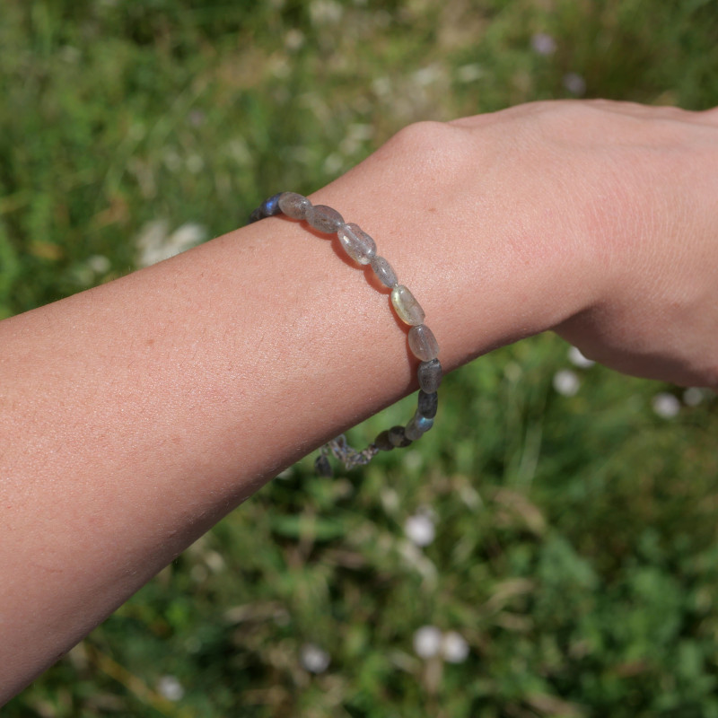 Bracelet pierres naturelles galets en Labradorite