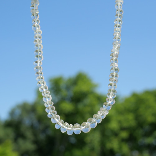 Collier pierres cascade en Prasiolite