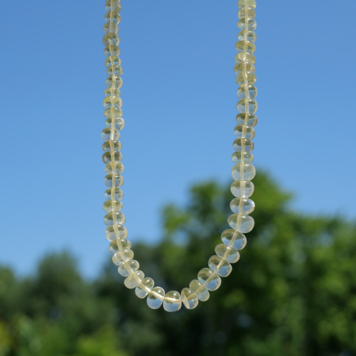 Collier pierres cascade en Quartz lemon