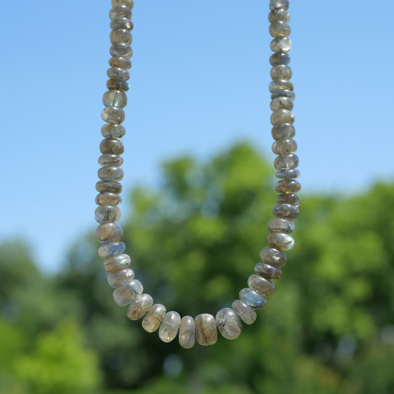 Collier pierres cascade en Labradorite