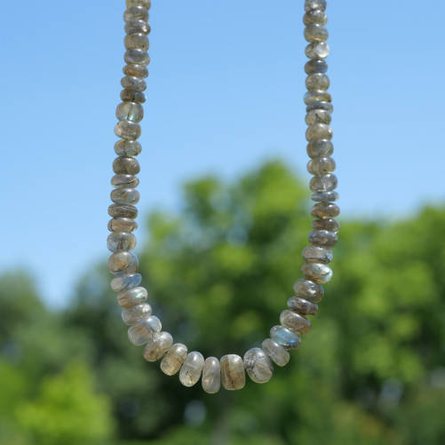 Collier pierres cascade en Labradorite