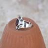 Anneau pointes argent et pierre Grenat T53/56