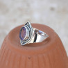 Anneau pointes argent et pierre Améthyste T51/56