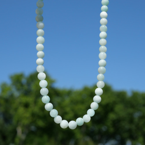Collier boules Homme pierres Amazonite