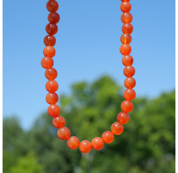 Collier boules Homme pierres Cornaline