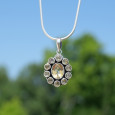 Pendentif fleur 11 pierres facettées en Citrine