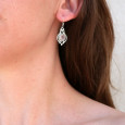 Boucles d'oreilles pierre ronde en Quartz rose et argent ajouré Boucles d'oreilles pierre ronde en Quartz rose et argent ajouré