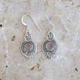 Boucles d'oreilles pierre ronde en Quartz rose et argent ajouré Boucles d'oreilles pierre ronde en Quartz rose et argent ajouré