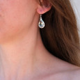 Boucles d'oreilles goutte en argent lisse et pierre facettée en Prasiolite Boucles d'oreilles goutte en argent lisse et pierre facettée en Prasiolite