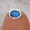 Bague horizontale argent et pierre ovale en Labradorite T54/60