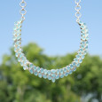 Collier plastron argent 67 pierres facettées en Calcédoine bleue