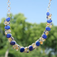 Collier plastron argent 43 pierres Lapis lazuli Citrine et Iolite