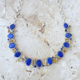 Collier plastron argent 43 pierres Lapis lazuli Citrine et Iolite