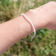 Bracelet fin pierres en Pierre de lune et fermoir argent