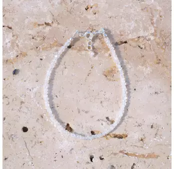 Bracelet fin pierres en Pierre de lune et fermoir argent