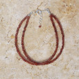 Bracelet 2 rangs pierres fines en grenat facetté