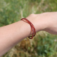 Bracelet 2 rangs pierres fines en grenat facetté