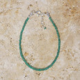 Bracelet fin pierres agate verte et fermoir argent (vert)