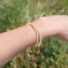Bracelet 2 rangs pierres fines en Citrine facetté (jaune)